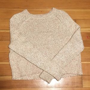 Cute Boxy Crew Neck Pink Sweater